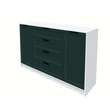 Тумба Тренд КТ-Т160 (Белый ЛДСП/ Изумруд ЛМДФ) Ш1600 В1020 Г451